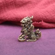 Retro Pure Brass Qilin Pair Desktop Ornaments Chinese Trend Tea Pet Decorative Collectible Antique Copper Crafts Wholesale - Image 4