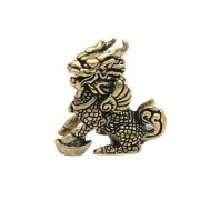 Retro Pure Brass Qilin Pair Desktop Ornaments Chinese Trend Tea Pet Decorative Collectible Antique Copper Crafts Wholesale - Image 5