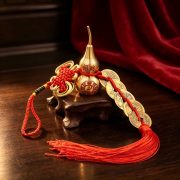 Bronze Coin Amulet Creative Hanging Decoration Small Chinese Knot Lucky Charm Wealth Attraction Gourd Shaped Pendant Car Ornament - Image 2