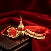 Bronze Coin Amulet Creative Hanging Decoration Small Chinese Knot Lucky Charm Wealth Attraction Gourd Shaped Pendant Car Ornament - Image 4