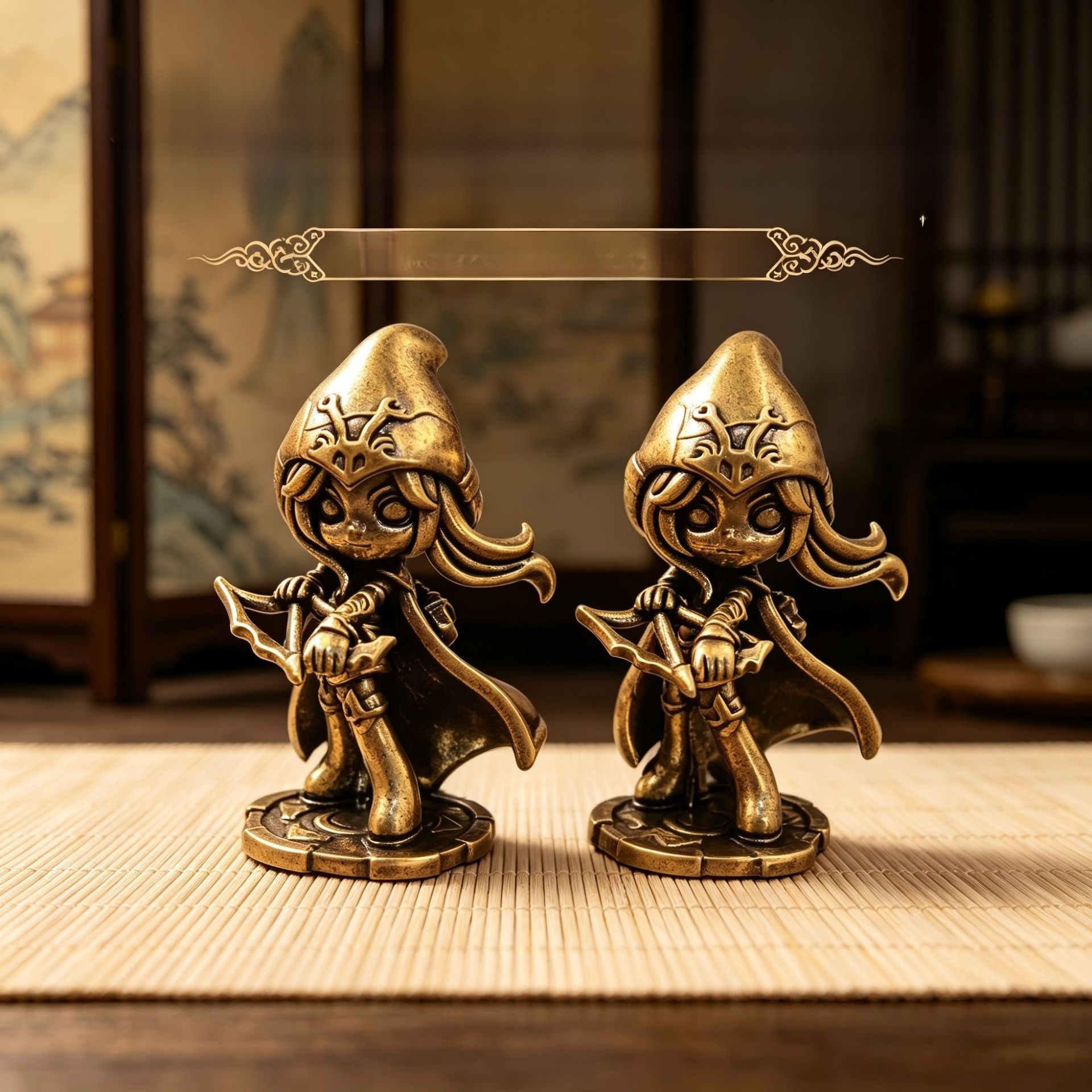 LA-999230558788_img0 Retro Solid Ice Shooter Ai Office Desktop Bronze Artifacts Craftsmanship Faux Sand Casting Office Decorations Custom Metal Craft Ornament - Image 1