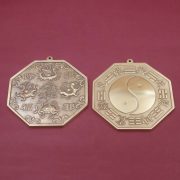 Bronze Thickened Tai Chi Eight Trigrams Mirror Feng Shui Ornaments With Four Sacred Beasts Hanging Decorations Custom Metal Craft