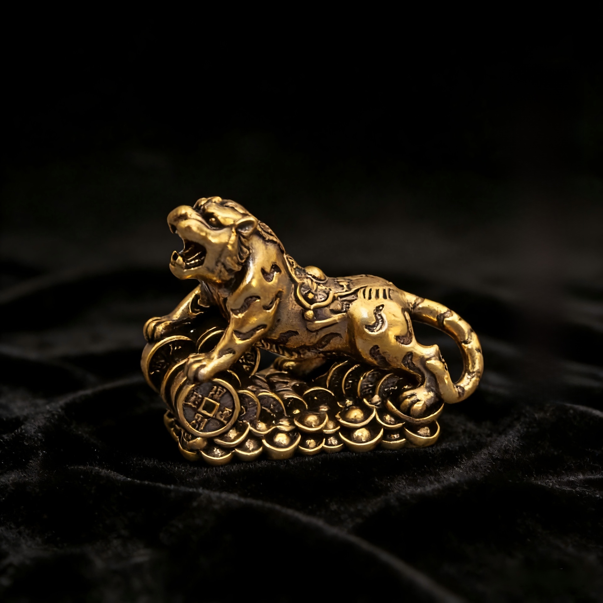 LA-999977730236_img0 Office Opening Moving Feng Shui Decoration Tiger Copper Ornaments Factory Stock Wholesale Custom Metal Craft Gifts - Image 1