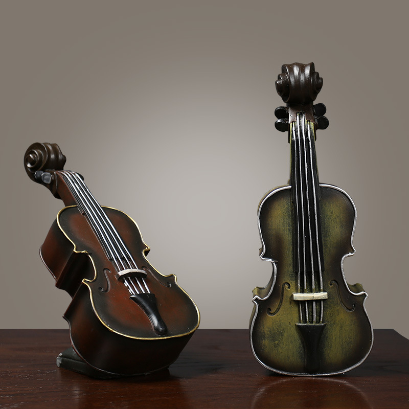 10302150662_873513809.jpg American Retro Violin Model Customizable Decorative Ornaments for Clothing Stores Home Living Room Bar Decoration - Image 1