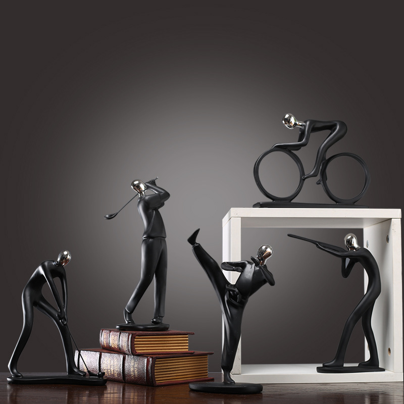 10323880911_873513809.jpg Nordic Modern Black Sports Figure Model Customizable Decorative Ornaments Home Decorations Living Room Personalized Displays - Image 1