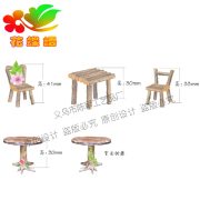 Customizable Decorative Ornaments Miniature Landscape Succulent Plant Figurines Wooden Table and Chairs Resin Craft DIY Materials - Image 5