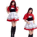 Halloween Little Red Riding Hood Role-playing Anime Party Costume Cosplay Game Uniform Maid Servant Outfit Adult Stage Performance Costume