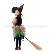 Children's Halloween Cosplay Witch Costume with Hat Stage Performance Outfit Puffy Skirt for Kids - Image 4
