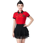 Spring New Short Sleeve Set Sailor Dance Costume Turn Collar Half Sleeve T-Shirt Women Square Dance Performance Outfit - Image 6