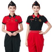 Spring New Short Sleeve Set Sailor Dance Costume Turn Collar Half Sleeve T-Shirt Women Square Dance Performance Outfit - Image 4