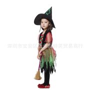Children's Halloween Cosplay Witch Costume with Hat Stage Performance Outfit Puffy Skirt for Kids - Image 2