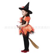 Halloween Cosplay Witch Costume for Children with Hat Christmas Party Performance Skirt Adult Stage Performance Costume - Image 3