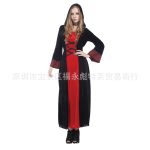 Adult Stage Performance Costume Halloween Gothy Robe Witch Hat Outfit for Masquerade Party Cosplay Witch Performance