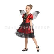 Children's Halloween Vampire Costume Makeup Ball School Play Bat Princess Performance Outfit With Wings Adult Stage Performance Costume - Image 4