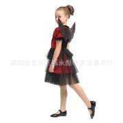 Children's Halloween Vampire Costume Makeup Ball School Play Bat Princess Performance Outfit With Wings Adult Stage Performance Costume - Image 5