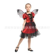 Children's Halloween Vampire Costume Makeup Ball School Play Bat Princess Performance Outfit With Wings Adult Stage Performance Costume - Image 2