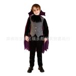 Children's Halloween Cosplay Vampire Robe Stage Performance Costume for Boys Christmas Masquerade Ball Dress-up Clothes
