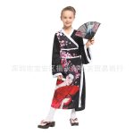 Halloween Children's Japanese Kimono Makeup Ball Performance Costume School Play Event Stage Performance Outfit