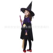 Halloween Cosplay Children's Performance Costume Witch Robe Cape Christmas Masquerade Women's Witch Performance Outfit - Image 4