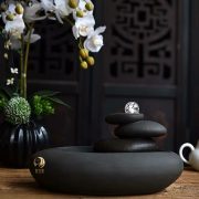 Creative Zen Style Drying Mountain Water Fountain Ornament Living Room Wealth Attractor Humidifier Home Ceramic Decorative Craft