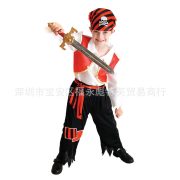 Halloween Pirate Performance Costume Adult Stage Makeup Dance Clothes Children's Male Pirate Show Outfit Direct Factory Sale