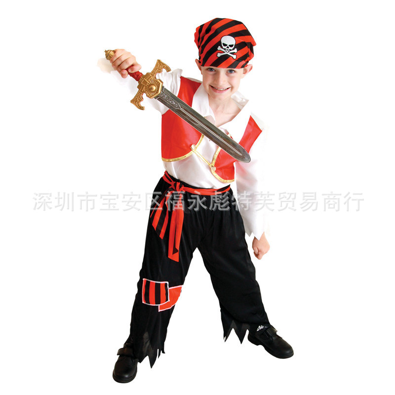 10798744969_1457541879.jpg Halloween Pirate Performance Costume Adult Stage Makeup Dance Clothes Children's Male Pirate Show Outfit Direct Factory Sale - Image 1