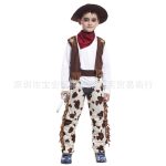Adult Stage Performance Costume Western Cowboy Men's Outfit Halloween Cosplay Children's Performance Clothes Set