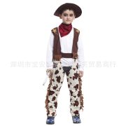 Adult Stage Performance Costume Western Cowboy Men's Outfit Halloween Cosplay Children's Performance Clothes Set