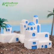 Customizable Decorative Resin Ornament DIY Succulent Building Mediterranean House Creative Potted Landscape Miniature Figurine - Image 3
