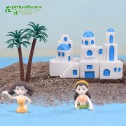 Customizable Decorative Resin Ornament DIY Succulent Building Mediterranean House Creative Potted Landscape Miniature Figurine - Image 4