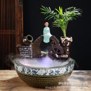 Ceramic Flowing Water Fountain Ornament Indoor Office Home Decorative Piece for Good Luck Feng Shui Ideal Housewarming Gift - Image 4
