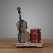 Customizable Violin Instrument Model Decorative Ornament Creative Retro Pen Holder Office Study Room Decoration Resin Craft - Image 2