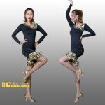Adult Latin Dance Costume Long Sleeve Square Dance Performance Dress Set Stage Show Outfit For Women