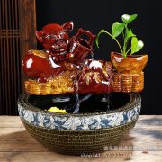 Ceramic Flowing Water Fountain Ornament Indoor Office Home Decorative Piece for Good Luck Feng Shui Ideal Housewarming Gift - Image 3