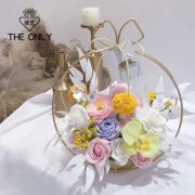 铁艺花架花篮金属几何插花蓝子手环花艺资材家居美式风格手工仿古 - Image 5