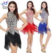 Latin Sequin Tassel Performance Costume Adult Stage Dance Outfit Square Dancing Performance Apparel - Image 2