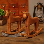 Zakka American Vintage Handmade Wooden Artwork Ornament Swing Real Wood Desktop Shop Window Decorative Item