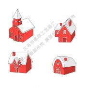 Candy-colored villa creative resin snow scene house christmas snowman ornament - red style house craft gift - Image 5