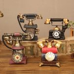 American Style Telephones Customizable Decorative Ornaments Resin Craft Home Living Room Shop Bar Desktop Industrial Style Landline Phone Model