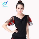 Modern Dance Top with Flared Sleeves Short Sleeve Dance Practice Outfit for Social Dancing and Stage Performances