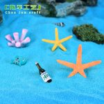 Mini Colorful Five-Pointed Starfish Resin Craft Customizable Decorative Ornaments for Aquarium Water Landscape Decoration