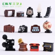 Retro Nostalgic Mini Resin Ornament Customizable Decorative Camera Phonograph Recorder Home Living Room Decoration Props - Image 2