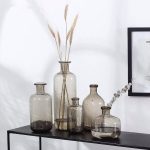 TongShengYuan Nordic Retro Transparent Light Coffee Bubble Glass Vase Customizable Decorative Ornaments for Home Decoration Photography Props Floral Arrangement