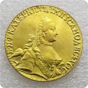 Antique Russian 1763 1773 1779 5 Roubles Silver Coin Replica Custom Metal Medal Badge Collectible Souvenir Jewelry - Image 2