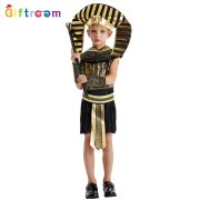 European and american halloween cosplay children's egyptian black prince and princess role play costume stage performance outfit - Image 3