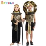 European and american halloween cosplay children's egyptian black prince and princess role play costume stage performance outfit