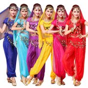 Indian Dance Performance Outfit Short Sleeve Practice Belly Dance Highlight Skirt Adult Stage Performance Costume Autumn Winter - Image 5