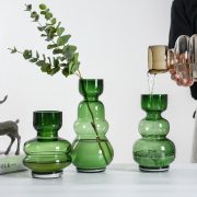 【彤昇源】玻璃花瓶牛油果绿色水培容器家居饰品摆件创意轻奢风格 - Image 3
