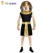 Elegant Pharaoh Queen Couple Costume Adult Stage Performance Egyptian Black Outfit Role Play Show Suit - Image 2