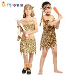 Halloween Indian Original Costume Children's Fleece Wild Man Funny Performance Props Adult Stage Performance Costume